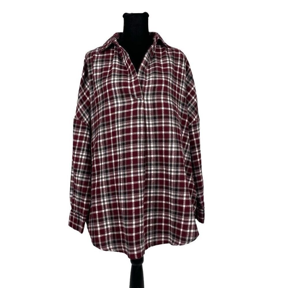 French‎ Connection Flannel Panita Popover Oversized Tunic - Women’s M